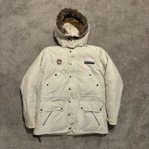 Vintage Polo Sport Sportsman Ralph Lauren Fur Hooded Parka Puffer Jacket Size L
